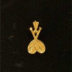 14K Gold Dual Tennis Racket  Pendant